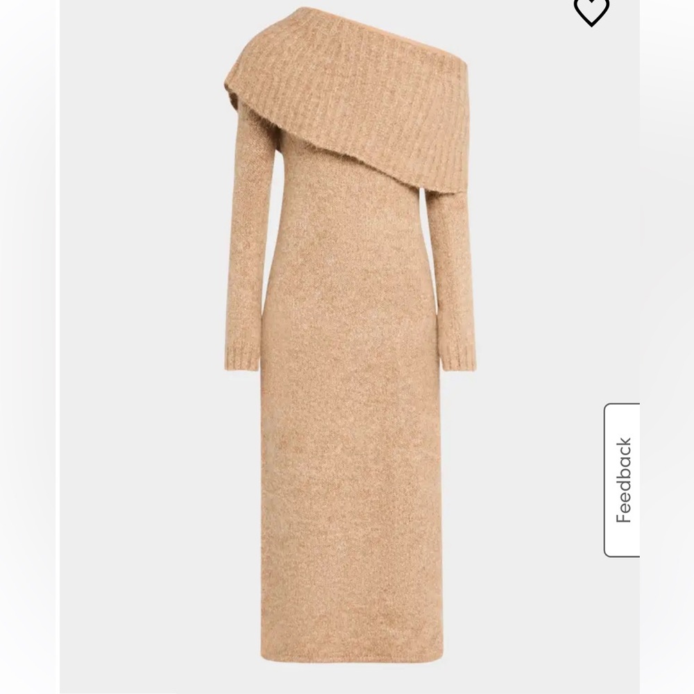 CULT GAIA GRAYSON KNIT MIDI DRESS RIBBED OFF-THE-SHOULDER NECKLINE SIZE SMALL